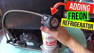 How To Correctly Add Freon to your Refrigerator R134a Jonny DIY [upl. by Hallerson461]