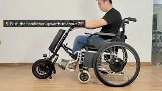 Installation video of Wheelchair Handcycle Attachment Handbike [upl. by Attirehs]