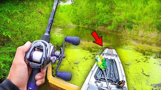 Exploring SMALL Creeks for BIG Bass Kayak Fishing [upl. by Inaffyt]