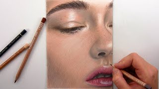 DRAWING SKIN TONES WITH COLORED PENCILS [upl. by Anerdna]