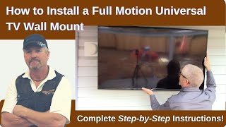 How to Install a Full Motion Universal TV Wall Mount [upl. by Rettig]