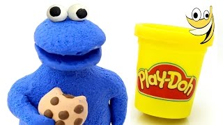 Play doh Cookie Monster Sesame Street Stop motion animation Monstruo de las galletas [upl. by Ahsemit217]