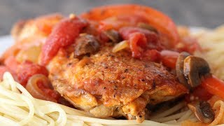 Chicken Cacciatore Hunter Style Chicken Easy Italian American Recipe [upl. by Ardnaskela993]