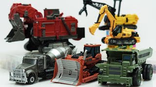 Transformers Construction Devastator Scavenger Mixmaster Scrapmetal amp LEGO Stop motion Robot Truck [upl. by Bertram]