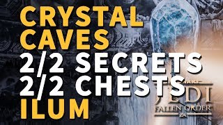 Crystal Caves Chests amp Secrets All Locations Ilum Star Wars Jedi Fallen Order [upl. by Asylem]