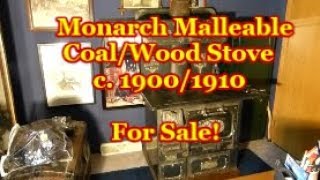 Monarch Malleable Coal Wood Stove c 1910 For Sale [upl. by Natala]