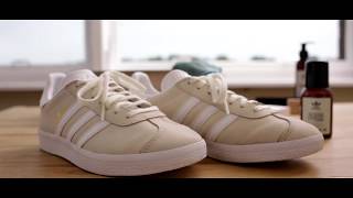 Adidas Gazelle reinigen mit Adidas Originals Cleaning Drops und Suede Liquid [upl. by Bultman]