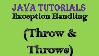 107 Exception Handling in Java Practical Part 5 Throw and Throws [upl. by Ardenia]