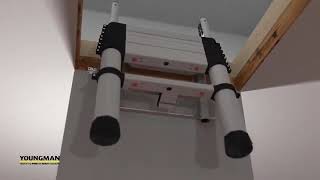 How To Install Youngman Loft Ladder  Telescopic Ladder Installation Video [upl. by Zabrine]