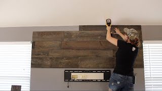 DIY Wood Wall and Floating Shelves [upl. by Humble754]