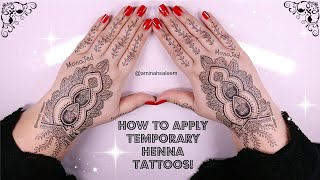 How to Apply Temporary Henna Tattoos [upl. by Aden]