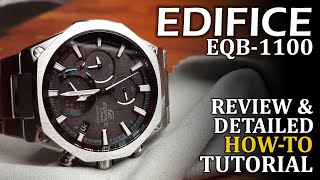 Casio Edifice EQB1100  Review and Detailed HowTo Tutorial on module 5639 [upl. by Alyam537]