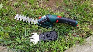 Parkside Cordless Grass amp Hedge Trimmer PGSA 4 A1 Unboxing Testing [upl. by Ailegave973]