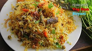 Veg Dum Biryani  Quick and Easy Homemade Hyderabadi Veg Dum Biryani Recipe in Telugu Vismai Food [upl. by Ahseetal]