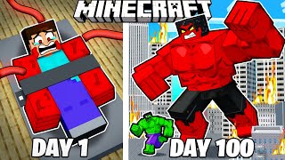 I Survived 100 Days as an EVIL HULK in Minecraft [upl. by Bordy899]