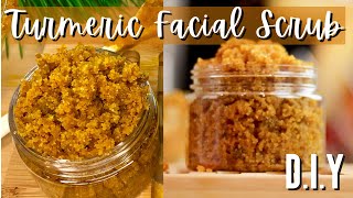 Homemade TURMERIC Face Scrub  Lighten Dark Spots amp Get Glowing Skin [upl. by Anialad191]