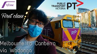 First Class VLine N class train Melbourne to Wodonga  the cheapest way to travel to Canberra [upl. by Teece]