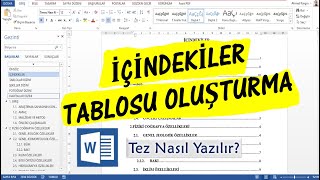 Tez Yazımı 38 Bölüm I İçindekiler Tablosu Oluşturma [upl. by Yerahcaz]