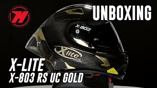 UNBOXING casque Xlite X803 RS Ultra Carbon GOLD 💛🔝 [upl. by Nebeur]