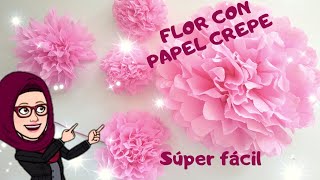 DIY🌸Como hacer FLORES de papel crepe o china SENCILLA Y FÁCIL 🌸2 modelos [upl. by Ybbil]