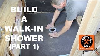 How to Build a WalkIn Shower Part 1 Wedi Shower Pan Install [upl. by Gretna]