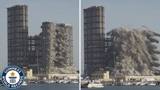 Tallest building demolished using explosives  Guinness World Records [upl. by Nevuer]