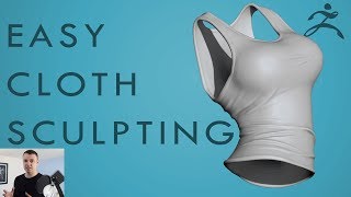 How to SCULPT CLOTH the EASY WAY  Zbrush Tutorial [upl. by Aleunamme285]