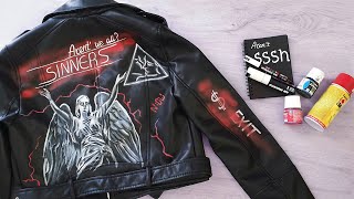 How To Custom Paint Leather Jacket  TipsTricks and Techniques [upl. by Enigroeg]