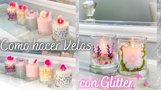 Como hacer Velas de soya con Glitter o Brillantina  Glitter Candles DIY  Manualidades [upl. by Daniel]