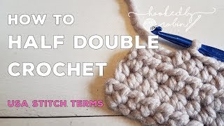 Half Double Crochet HDC Stitch in Rows  Beginners Tutorial [upl. by Monsour]