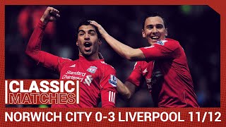 Premier League Classic Norwich City 03 Liverpool  Incredible 45yard Suarez strike [upl. by Hopkins871]