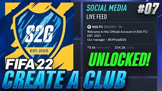 UNLOCKED SOCIAL MEDIA FEATURE👀  FIFA 22 Career Mode EP7 Create A Club [upl. by Killigrew]