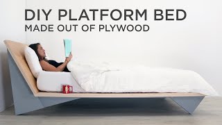 DIY Modern Platform Bed  Made Out of Plywood [upl. by Rinum]