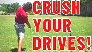 CRUSH YOUR DRIVES and improve your golf swing when you do THIS crazy SIMPLE drill [upl. by Nakhsa]