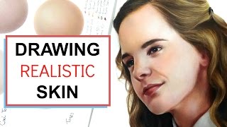 HOW TO DRAW Realistic Skin With Coloured Pencils Part 2 [upl. by Sorazal]