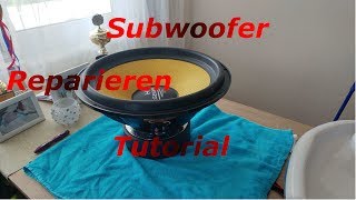 Bass Reparieren Tutorial Subwoofer Reconen [upl. by Redla377]