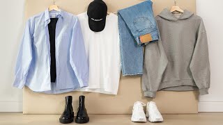 9 ITEMS 9 OUTFITS capsule wardrobe example [upl. by Annhoj]