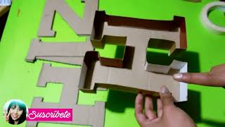 LETRAS EN 3D de CARTON  DIY Facil [upl. by Kit]