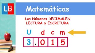 Los Números DECIMALES LECTURA y ESCRITURA ✔👩‍🏫 PRIMARIA [upl. by Eisac]