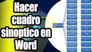 Como hacer un cuadro sinoptico en word [upl. by Olecram]