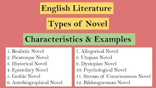 Types of Novels in English Literature  Types of Fiction  Forms of Novel [upl. by Sumedocin366]