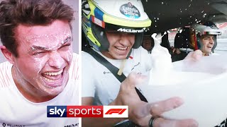 Carlos Sainz amp Lando Norris take on hilarious McLaren Milk Challenge 🥛🤣 [upl. by Oech996]