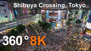 360 video Shibuya Crossing Tokyo Japan 8K video [upl. by Delfine]