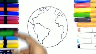 How to draw and colour Earth 🌍 [upl. by Lamag]