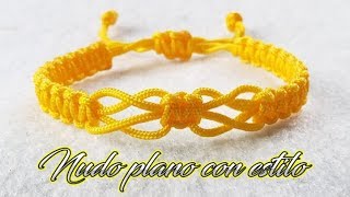 COMO HACER ESTA HERMOSA PULSERA DE HILO NUDO PLANO  TUTORIAL DIY [upl. by Grizel]