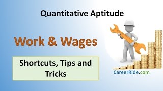 Work and Wages  Shortcuts amp Tricks for Placement Tests Job Interviews amp Exams [upl. by Ardath]