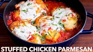 Stuffed Chicken Parmesan Recipe with Gluten Free Option [upl. by Jerol]