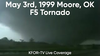 May 3 1999 Moore OK F5 Tornado KFORTV Live Coverage [upl. by Sutphin]