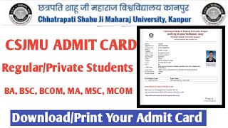 CSJM Kanpur University Admit Card 2022  Download CSJMU Admit Card 2022 [upl. by Nepsa]