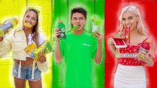 EATING ONLY ONE COLORED FOOD FOR 24 HOURS  Brent Rivera [upl. by Ingeberg]